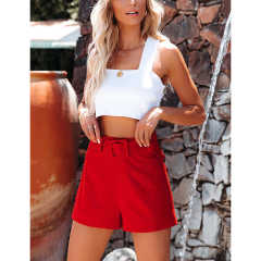White Slim Fit Crop Vest Top TQK250176-1