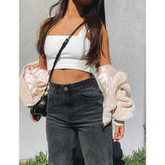 White Slim Fit Crop Vest Top TQK250176-1