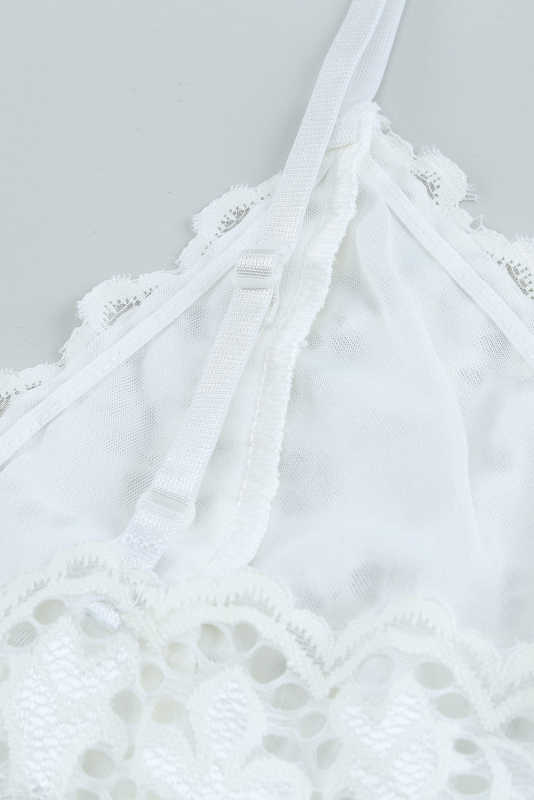 White Chunky Lace Bralette LC253553-1