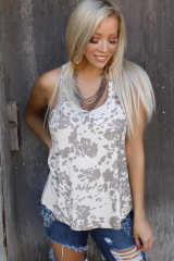 Cow Print Racerback Tank Top LC2565091-16