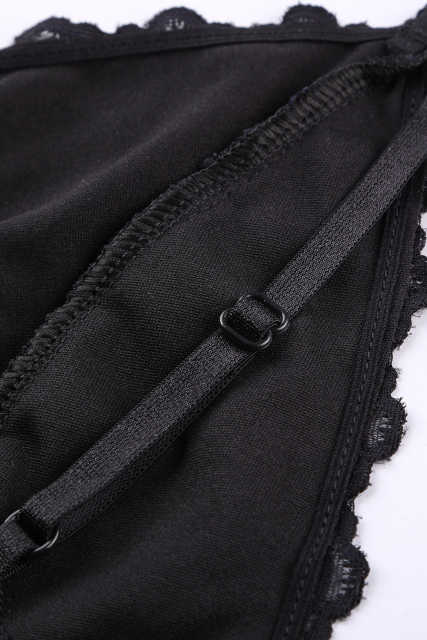 Black Chunky Lace Bralette LC253553-2