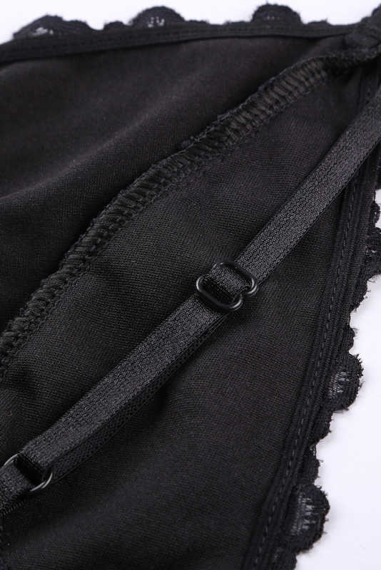 Black Chunky Lace Bralette LC253553-2