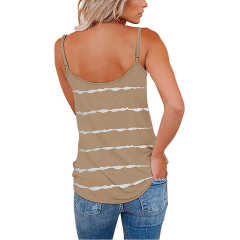 Khaki Stripes Adjustable Straps Tank TQK250139-21