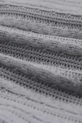 Gray Rib Knit Button Front Ruffle Hem Camisole LC2566453-11