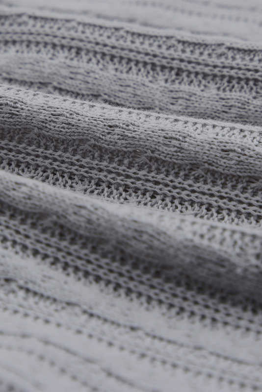 Gray Rib Knit Button Front Ruffle Hem Camisole LC2566453-11