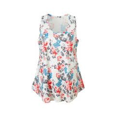 White Floral Print Tank Top GJZ0054-1
