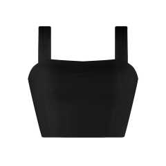 Black Slim Fit Crop Vest Top TQK250176-2