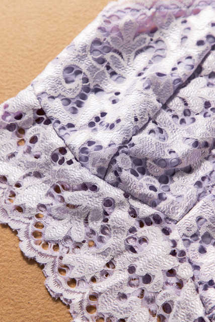 Purple Chunky Lace Bralette Crop Top LC253553-8