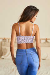 Purple Chunky Lace Bralette Crop Top LC253553-8