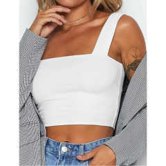 White Slim Fit Crop Vest Top TQK250176-1
