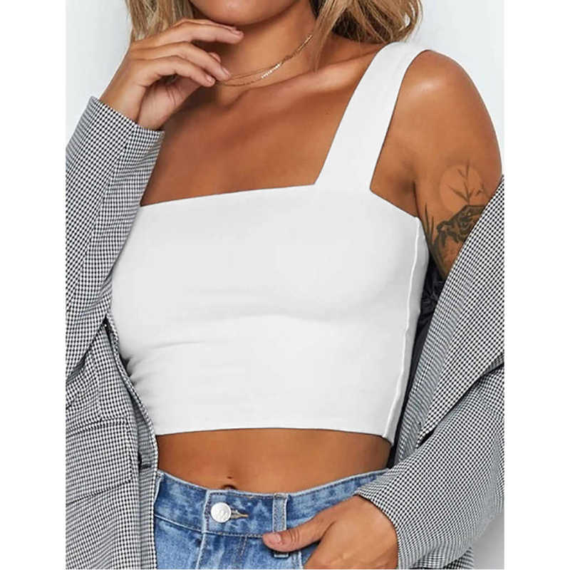 White Slim Fit Crop Vest Top TQK250176-1