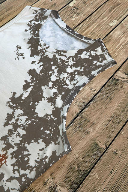 Multicolor Blank Apparel- Bleached Tie-dye Sleeveless Top LC2568922-22