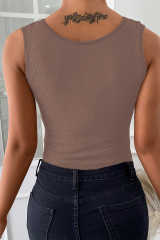 Pink Scalloped Lace Trim Padded Thermal Vest LC2565143-10