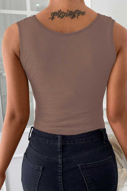 Pink Scalloped Lace Trim Padded Thermal Vest LC2565143-10