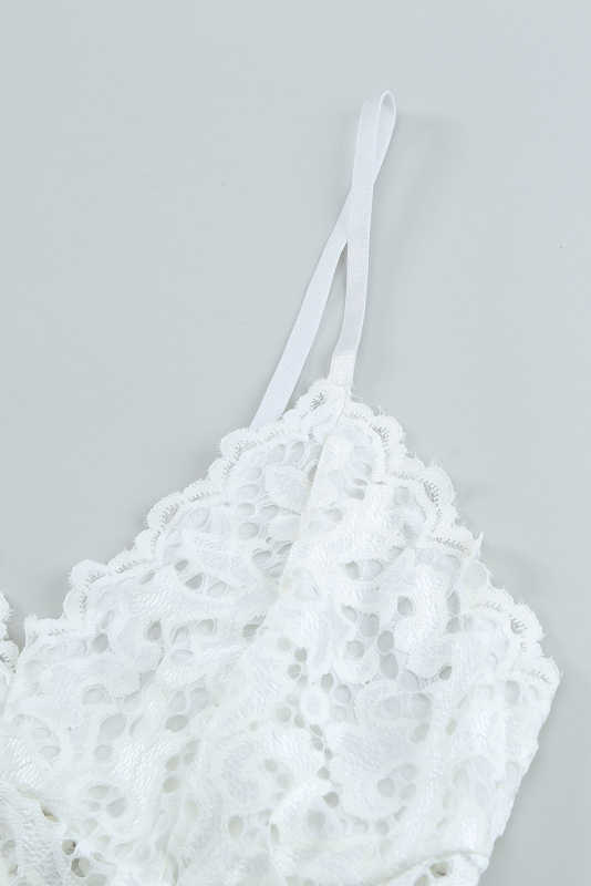White Chunky Lace Bralette LC253553-1