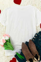 White Babe in My Heart Valentines Graphic Tee LC25219467-1