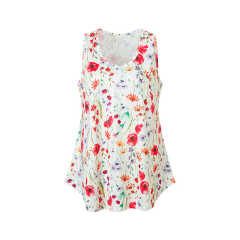 Red Floral Print Tank Top GJZ0054-3