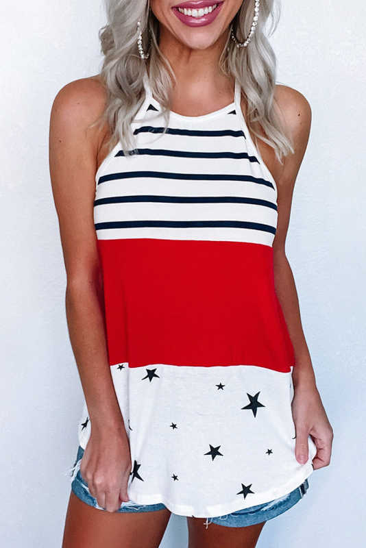 Let Freedom Ring Halter Tank LC256122-1