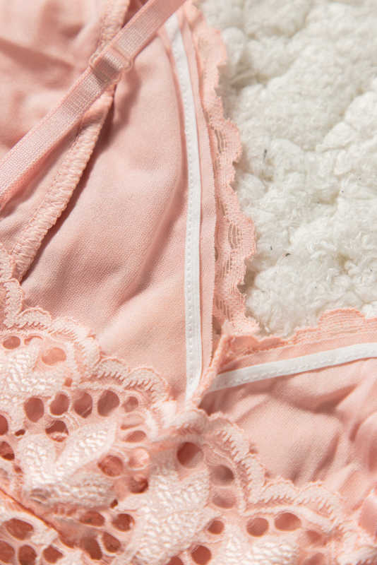 Pink Chunky Lace Bralette LC253553-10
