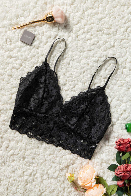 Black Chunky Lace Bralette LC253553-2