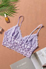 Purple Chunky Lace Bralette Crop Top LC253553-8