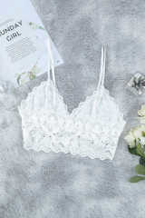 White Chunky Lace Bralette LC253553-1