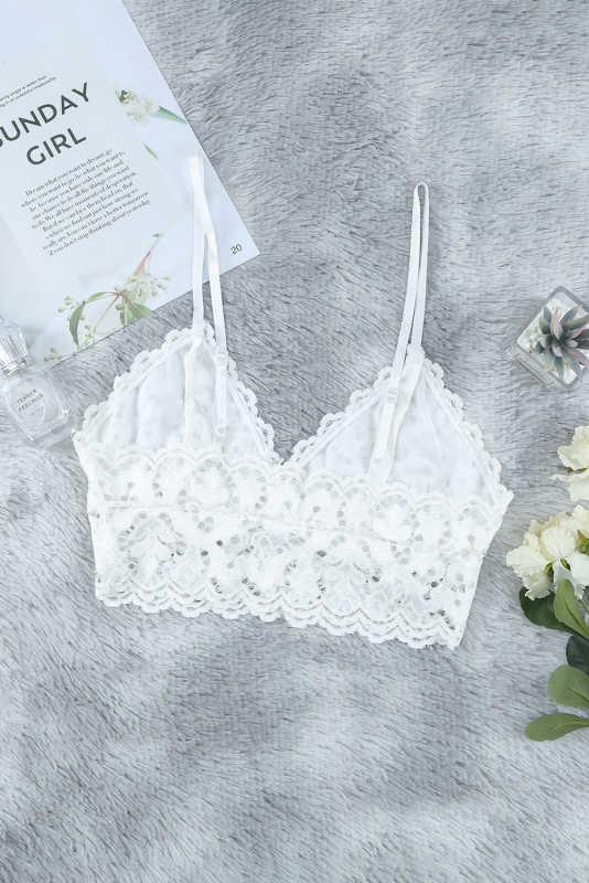White Chunky Lace Bralette LC253553-1
