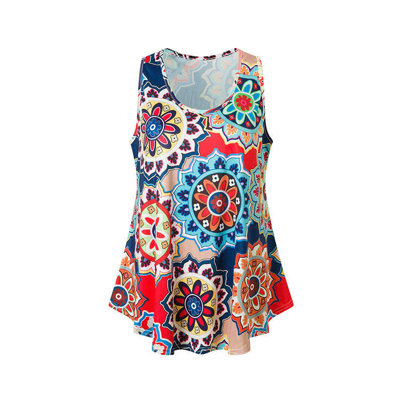 Yellow Bohemian Print Tank Top GJZ0054-7