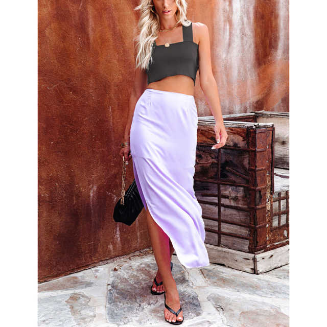 Dark Gray Slim Fit Crop Vest Top TQK250176-26