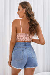 Pink Chunky Lace Bralette LC253553-10