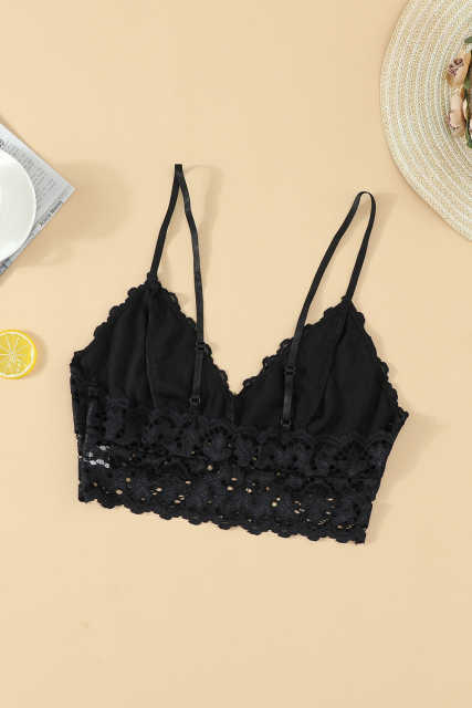Black Chunky Lace Bralette LC253553-2