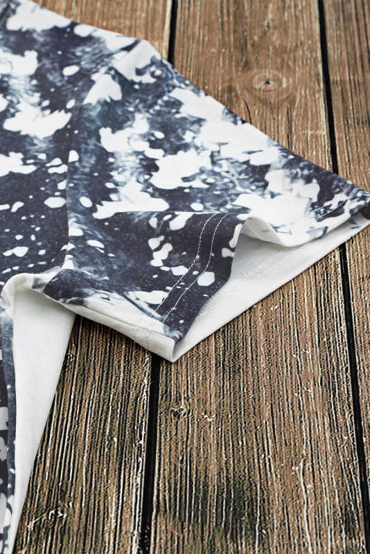 Gray Western Fashion Dyed Bleached T Shirt LC25220326-11