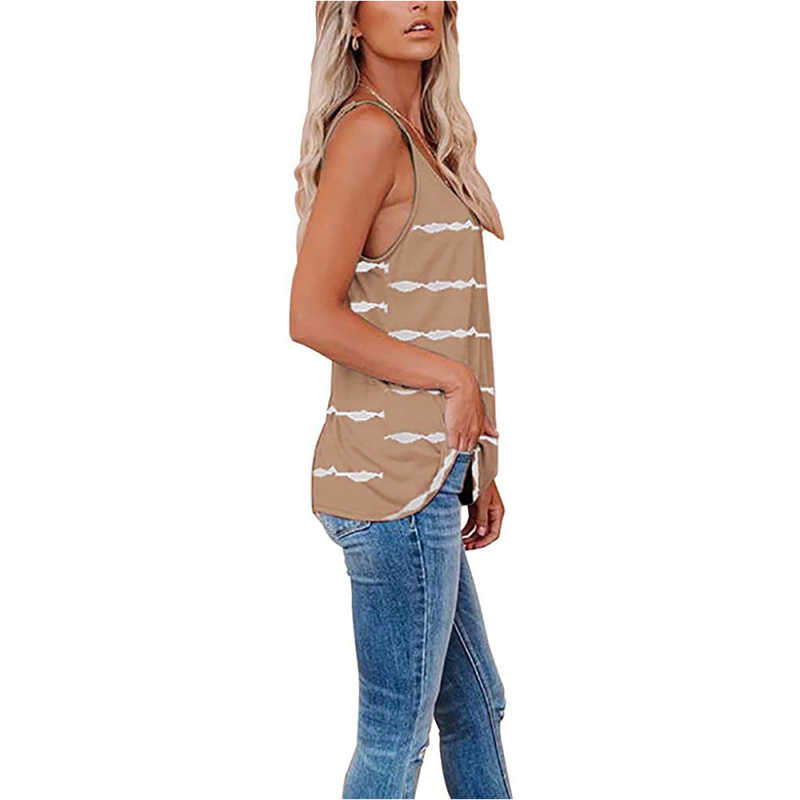 Khaki Stripes Adjustable Straps Tank TQK250139-21