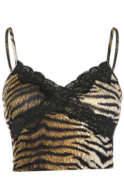 Leopard Print Sexy V Neck Spaghetti Strap Tank Top LC256345-20