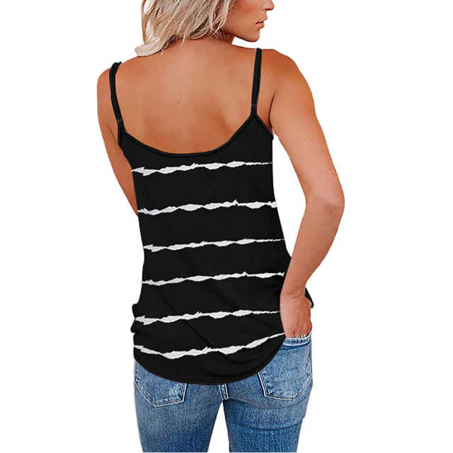Black Stripes Adjustable Straps Tank TQK250139-2