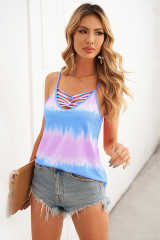 Sky Blue Tie Dye Criss-Cross Camisole LC256114-4