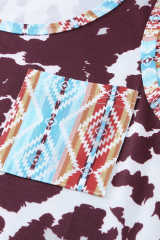 Cow Print Aztec Pocket Tank Top LC2565033-1