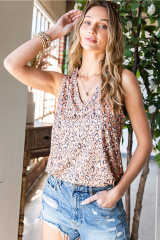 Leopard V Neck Tank Top LC2567795-20