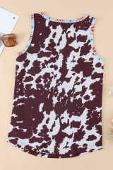 Cow Print Aztec Pocket Tank Top LC2565033-1