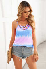 Sky Blue Tie Dye Criss-Cross Camisole LC256114-4