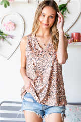 Leopard V Neck Tank Top LC2567795-20