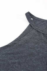 Grey Solid Color Crew Neck Tank Top LC2564998-11