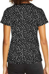 Black Apricot Cheetah Print O-neck Short Sleeve T Shirt LC25218993-2