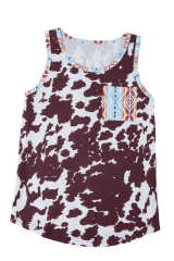 Cow Print Aztec Pocket Tank Top LC2565033-1