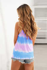 Sky Blue Tie Dye Criss-Cross Camisole LC256114-4