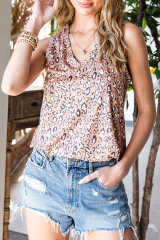Leopard V Neck Tank Top LC2567795-20