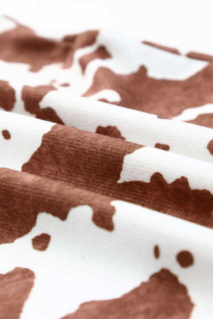 Brown Cow Print Crew Neck Tank Top LC2567786-17