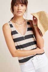 Striped V Neck Tank Top LC2567929-19