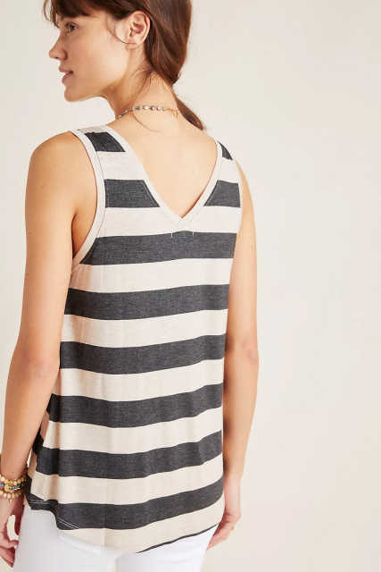 Striped V Neck Tank Top LC2567929-19