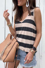 Striped V Neck Tank Top LC2567929-19
